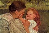 Mary Cassatt Canvas Paintings - Maternal Caress